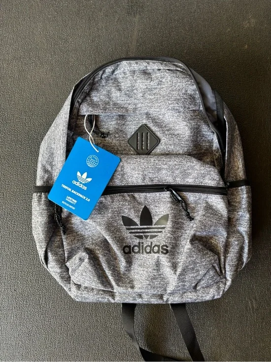 adidas Heather Gray Trefoil Backpack NWT