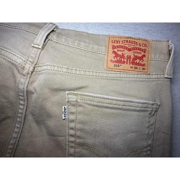 Levi's Men's 514 Straight Fit Beige Jeans 34x30