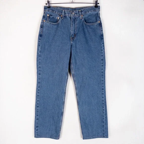 Levi's Mens 550 Relaxed Fit Jeans 32x32 Blue Denim Classic Straight Leg Hemmed