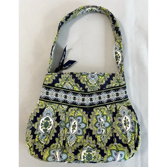 Vera Bradley Hannah‎ Purse Hand Bag Cambridge Pattern Blue Green Paisley Quilted