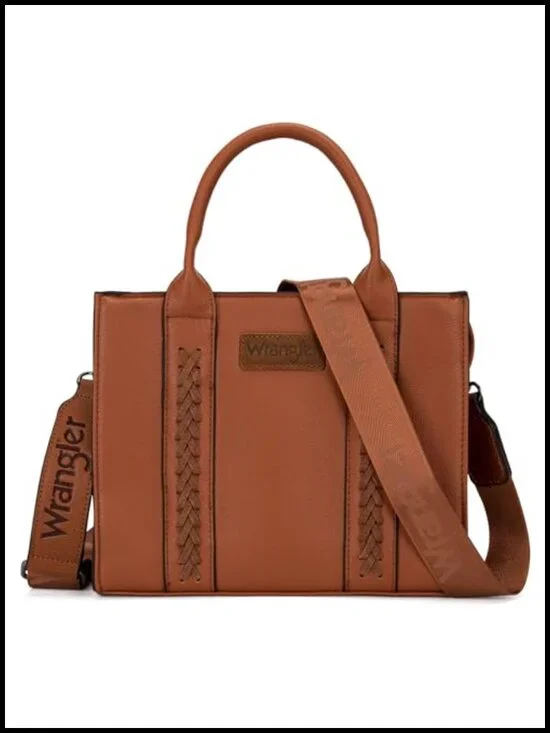 Woman Tote Satchel Bag Faux Leather with Crossbody Strap Top Handle Whipstitch