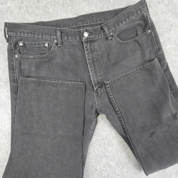 Levi's 505 Jeans Mens 40x29 Black Regular Fit Straight Leg Faded Wash