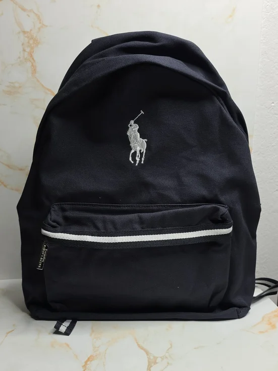 Ralph Lauren Polo Navy Embroidered Logo Backpack New