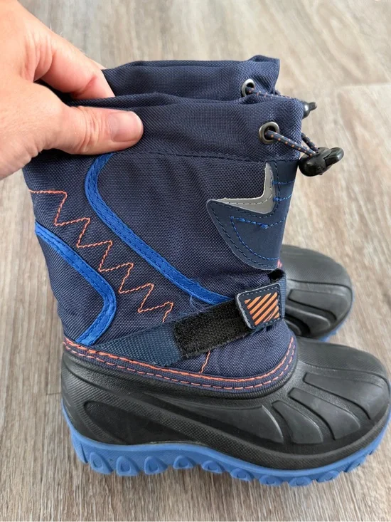 Kids Navy Blue Winter Snow Boots