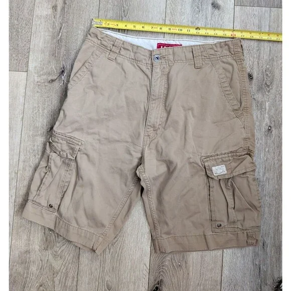 Vintage Y2K Levis Cargo Shorts Khaki Waist 36 100% Cotton