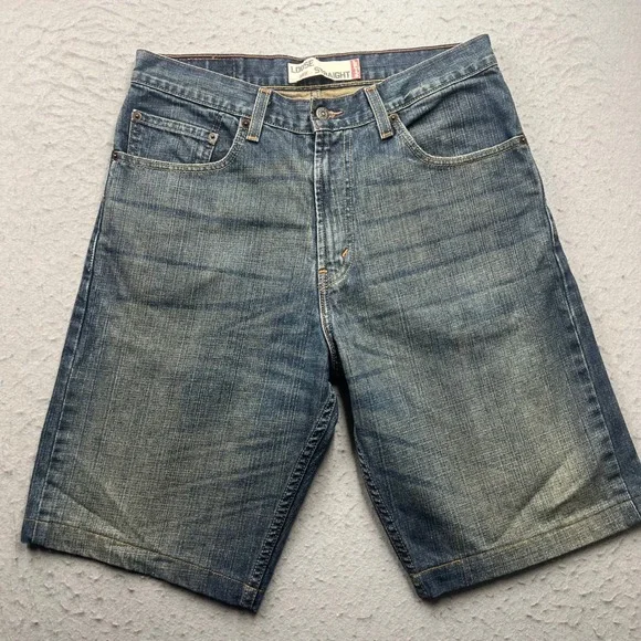 Vintage Levis 569 Loose Straight Denim Shorts Mens 32 Blue Medium Wash Jean Y2K
