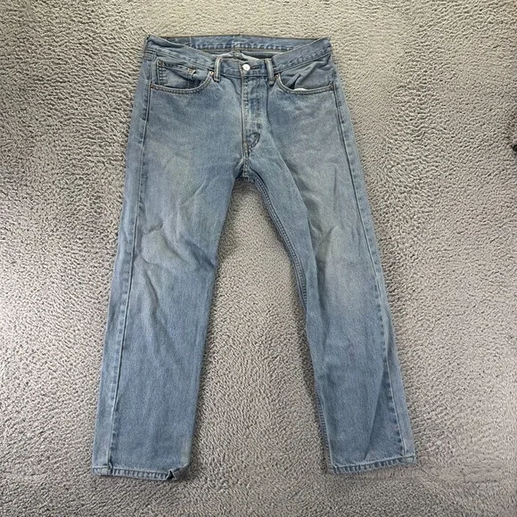 Levi's Jeans Mens 34x29 Blue Cotton Denim Straight Leg Faded Travel Workwear