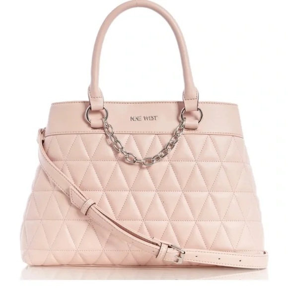NINE WEST. NWT. Judilee Satchel. Light pastel‎ pink. Zippered pocket inte…