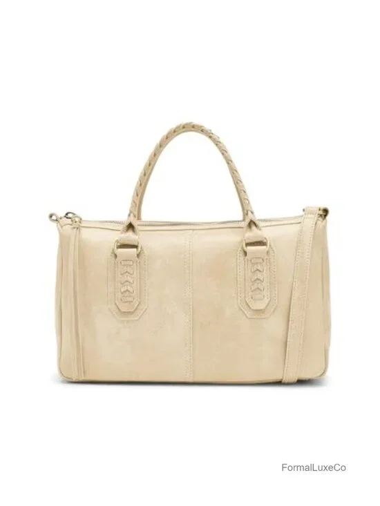 Genuine Leather Satchel Crossbody Bag with Top Handle and Phone Pocket