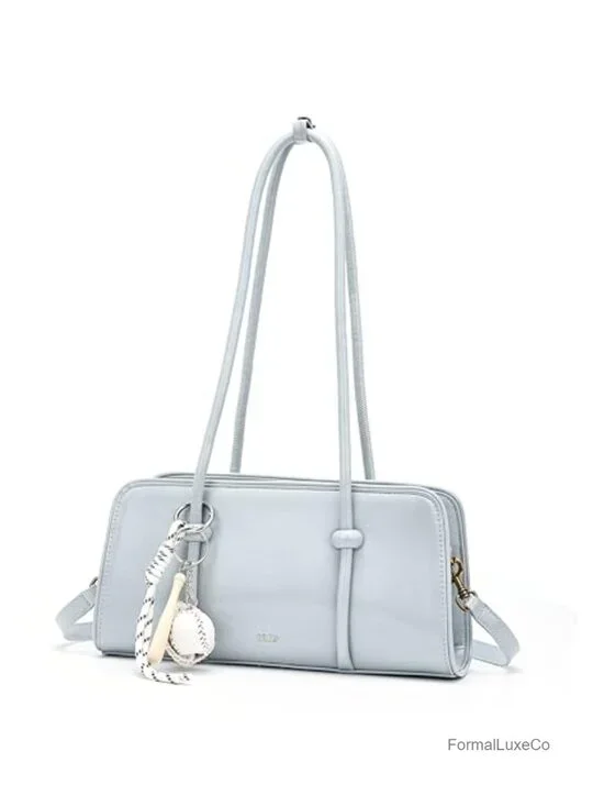 Vintage Satchel Crossbody Bag with Top Handle Glossy PU Leather Multi Pocket