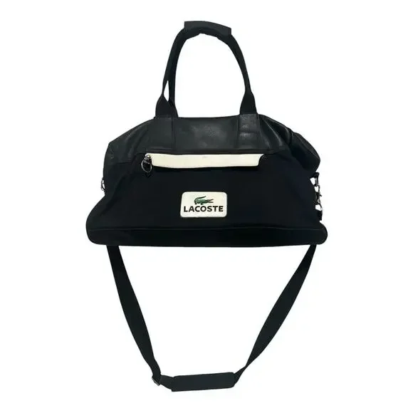 Lacoste Vintage Black Duffel Bag Gym Travel Weekender
