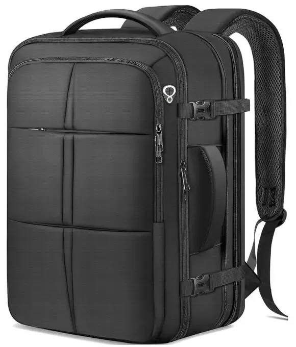 Extra Large Travel Backpack, Carry on Expandable Backpack, Waterproof- Black