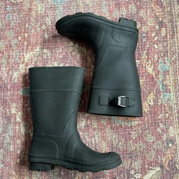 Kamik Black Rubber Kids Raindrops 3 Rain Boots