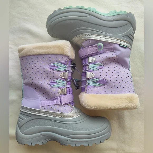 Jambu Kid Lilac & Aqua Nydia Snow Boots Size 5M