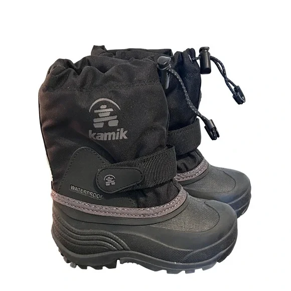 Kamik Kids Waterproof Winter Boots‎ Black Toddler Size 8 Waterbug Snow Rain Sled