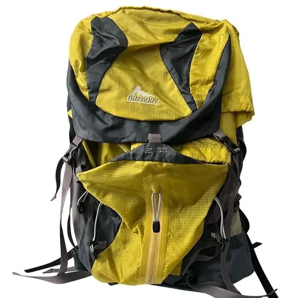 Gregory Z 55 Hiking Backpack Camping Outdoors Travel Internal Frame Med Yellow