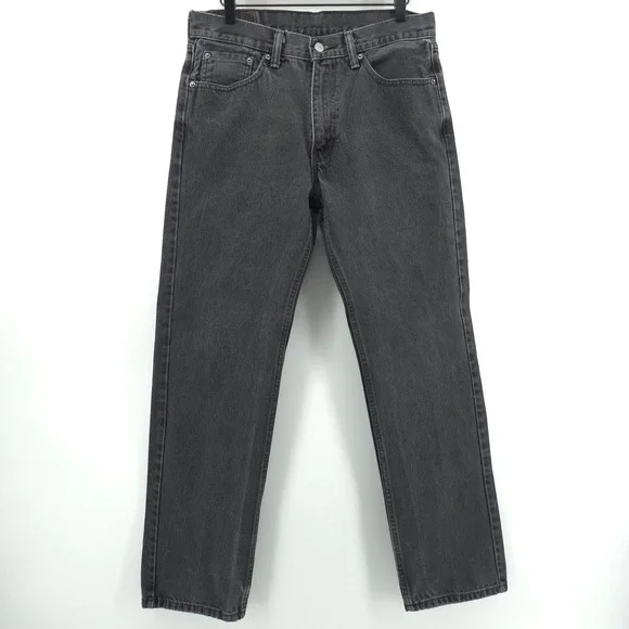 Levi's Mens Jeans 505 Regular Fit 33x32 Charcoal Gray Straight Leg Denim