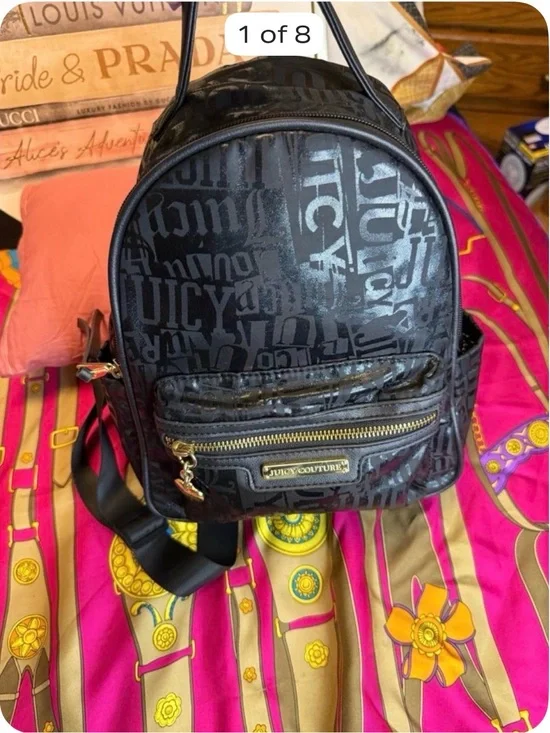 Juicy Couture Ransom Note Metallic Logo Gothic Mini Backpack - LIKE NEW