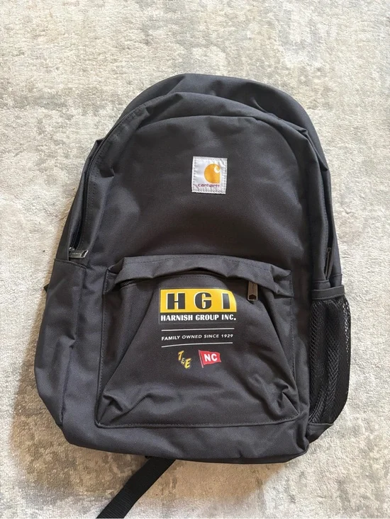 Carhartt Black Backpack with Yellow HGI Logo