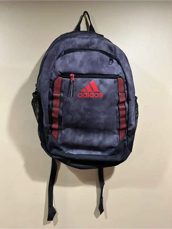 adidas Black Backpack with Red Accents
