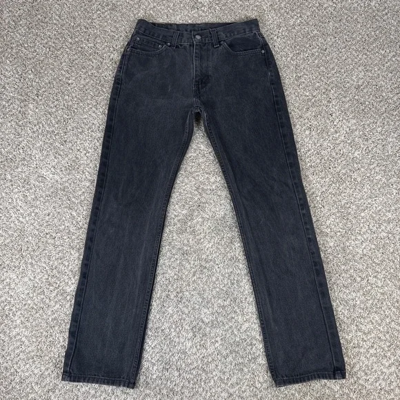 Levi 505 Jeans Mens 30x32 Black Straight‎ Leg Classic Denim Casual Regular Fit