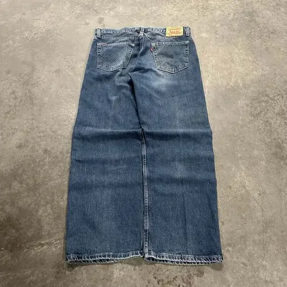 Vintage Levi's 529 Wide Straight Leg Blue Denim Jeans 34x30