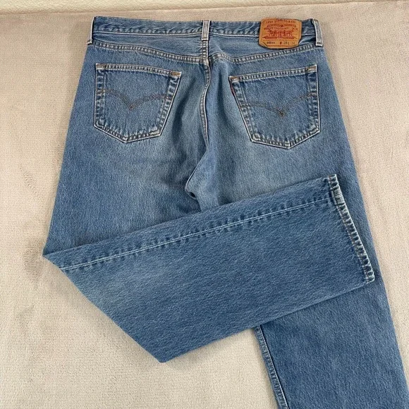 Vintage 90s Levis 501 XX Jeans Men 38x34 (34x31) Blue Light‎ Wash Denim Made USA