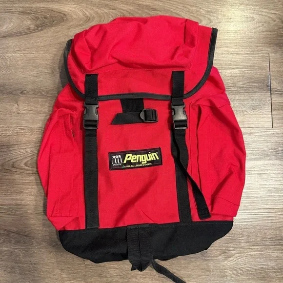 Vintage Hydun Dai Leisure & Sports Red Penguins  Hiking Backpack
