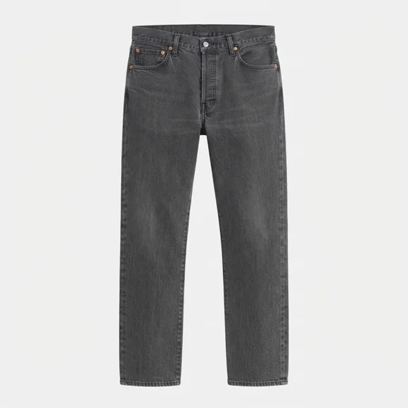 LEVI’S 501 STRAIGHT LEG JEANS MENS 42X32 BLACK GRAY WASH BUTTON FLY