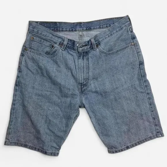 Levi’s 505 Regular Fit Light Wash Denim Jean Shorts Men’s W34 Water<Less Blue
