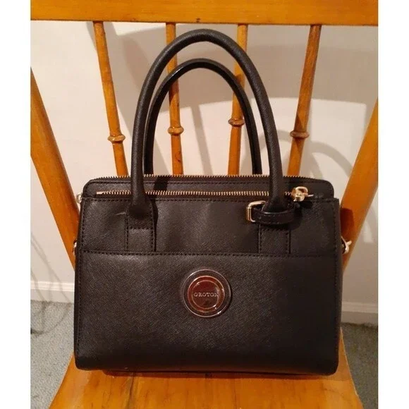 Oroton purse black saffiano leather handbag bag made in Australia   Australian