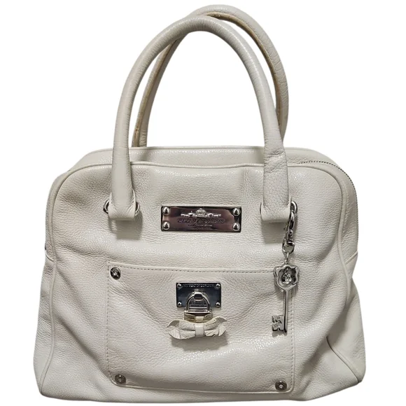 Brighton My Flat in London Leather Satchel, Dust Bag, Scarf, And Authentication