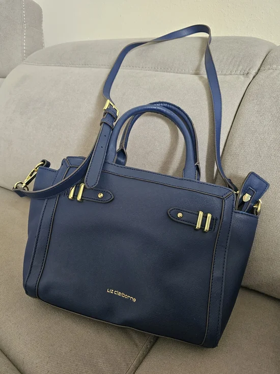 Liz Claiborne Mini Tuxedo Tote Bag in navy blue