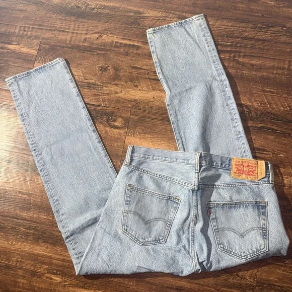 Levi's 501 Button Fly Straight Leg Blue Jeans Men's 34x34