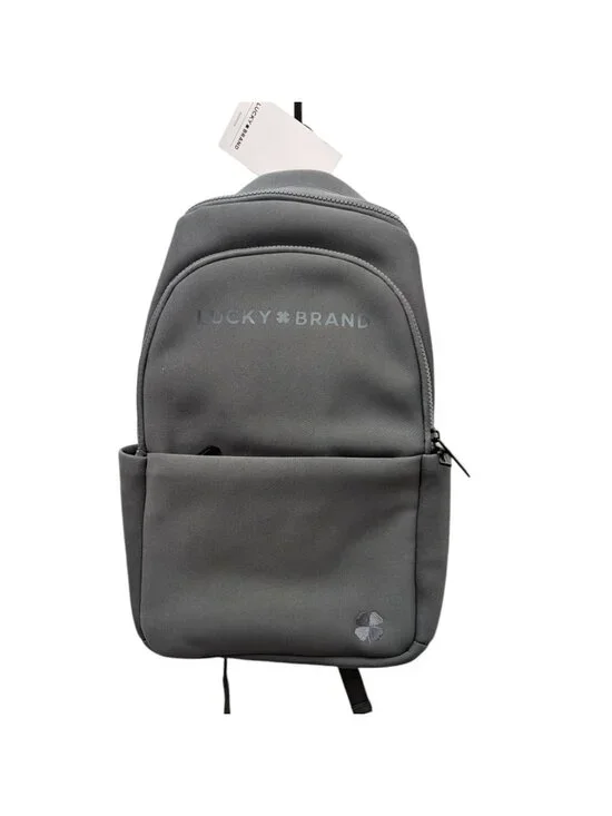 Large Lucky Brand Gray Grey Neoprene Laptop Backpack Travel Bag