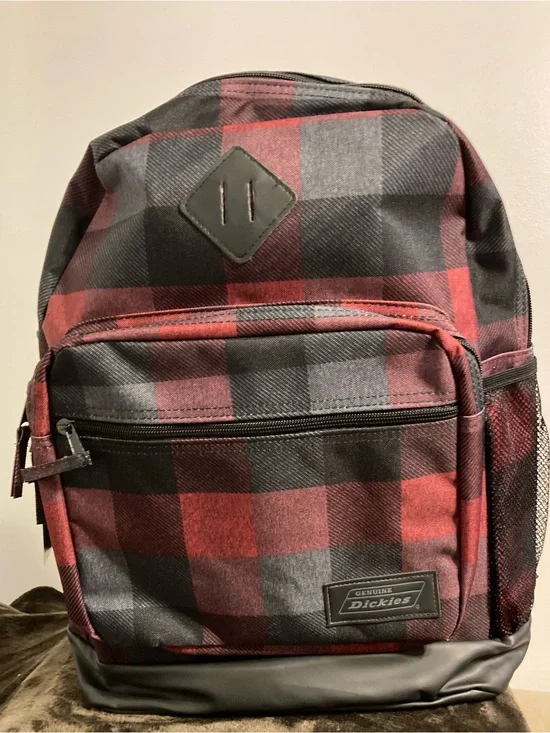Dickies Varsity red plaid back pack NWT