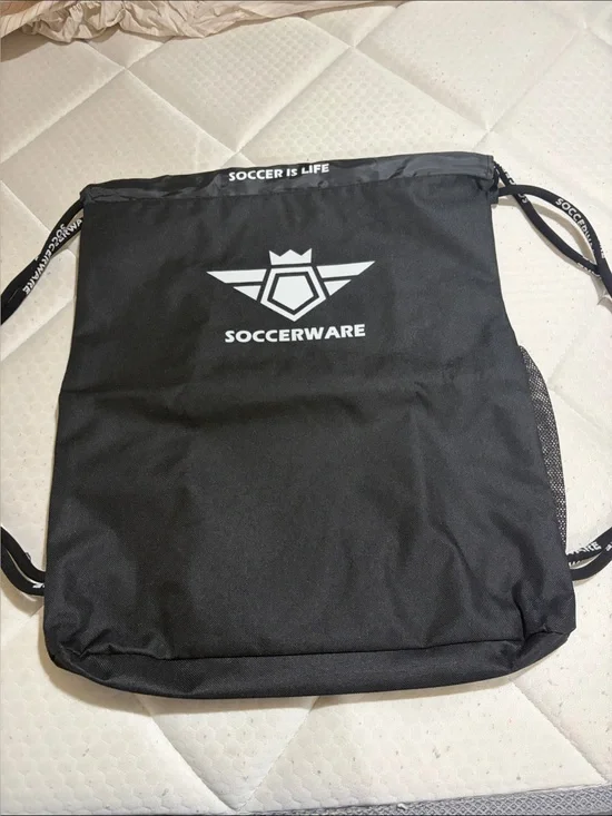 Soccerware Black Drawstring Backpack -