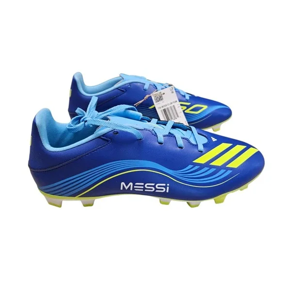 Adidas F50 Messi Club Soccer Cleats Mens 9 Blue Yellow Firm‎ Ground MG Football