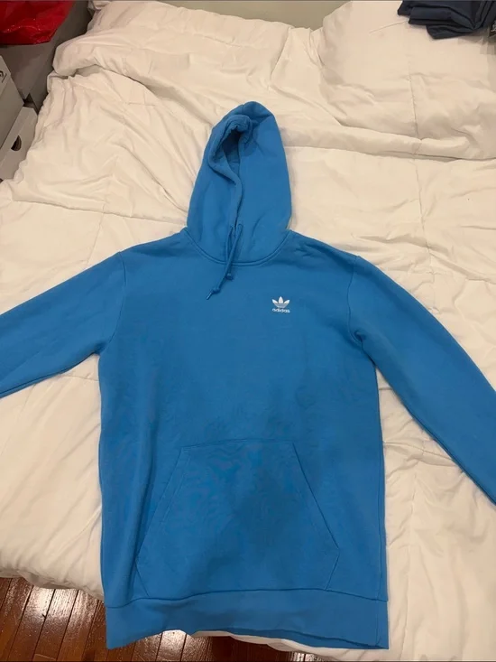 adidas Bright Blue Trefoil Hooded Pullover