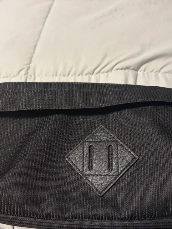 Black unisex Messenger Bag with Lash Tab