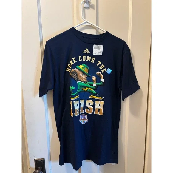 Adidas Notre Dame Fighting Irish 2013 BCS National Championship Navy Tee Shirt M