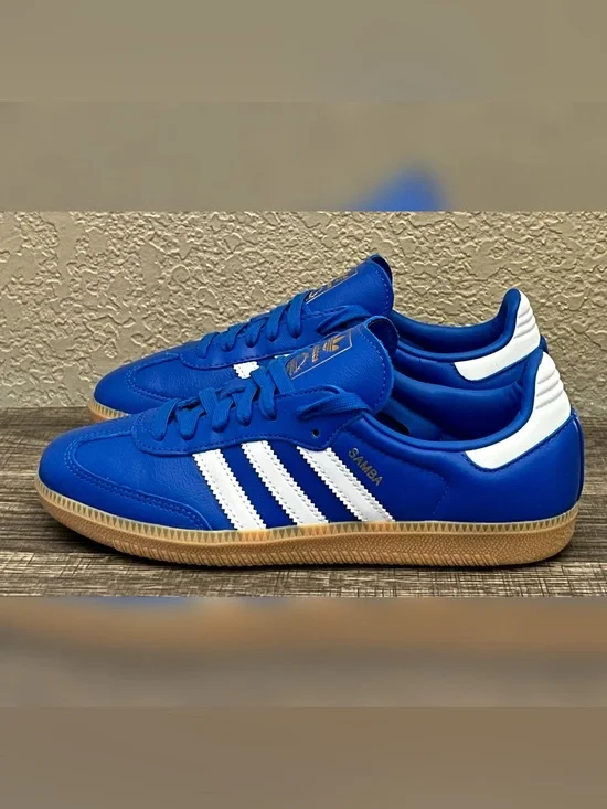 Adidas Originals Samba Blue Color Shoes Men's Size-5.5