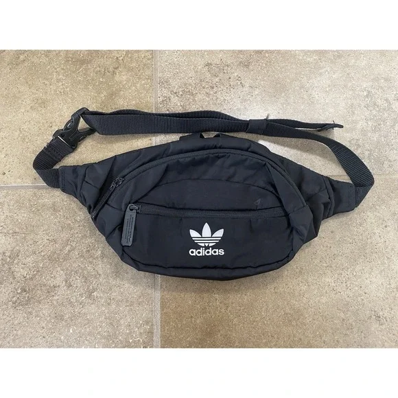 Adidas Originals National Waist Bag Fanny Pack Black White Key Clip
