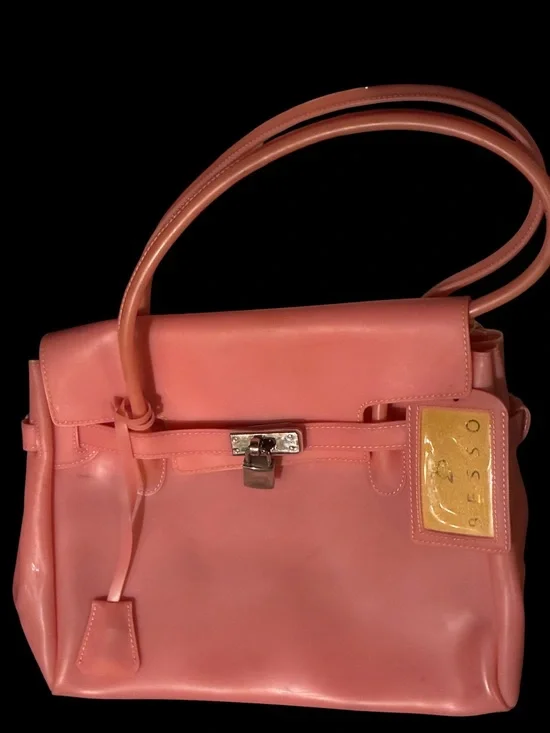 Title: NWT VINTAGE Y2K BESSO Pink Jelly Birkin Bag W/ Padlock & Key
