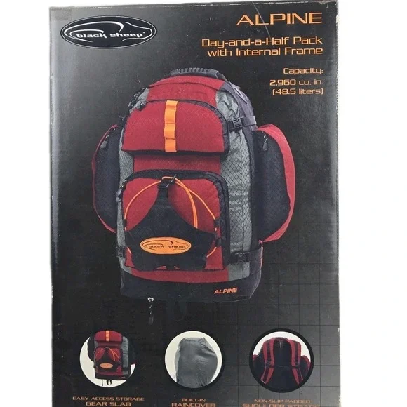 Black Sheep ALPINE Day-and-a-Half Pack Backpack w Frame 48.5L TONS OF FEATURES!