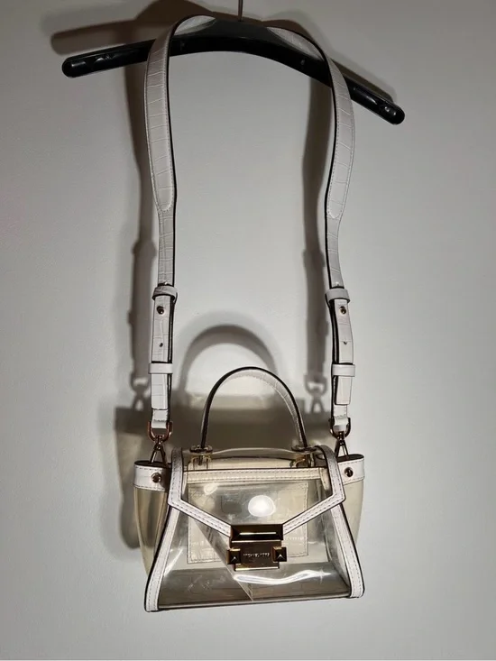 Michael Kors Whitney Mini Clear and Leather Satchel