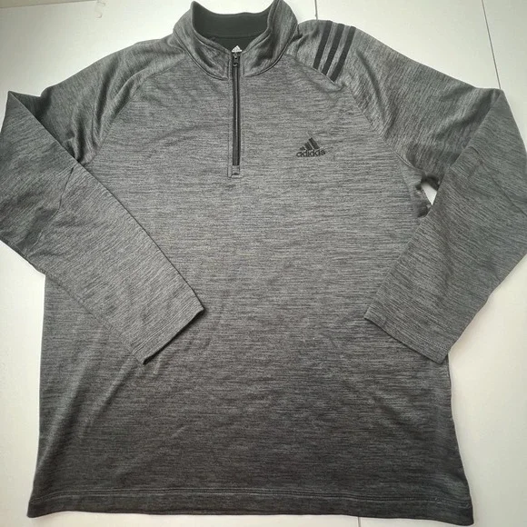 Adidas Golf Men's Sweatshirt Grey and Black Fleece Lined 1/4 Zip Athletic XL