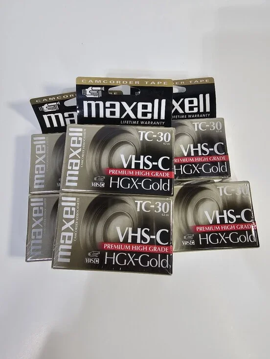 VHS-C TC-30 HGX-Gold Premium High Grade Cassette Pack - Gold/Black 6 Cassettes