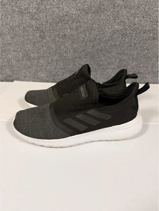 Women ADIDAS Cloudfoam Easy Slip-On No-Tie Sneakers Black/White Comfort Size 7