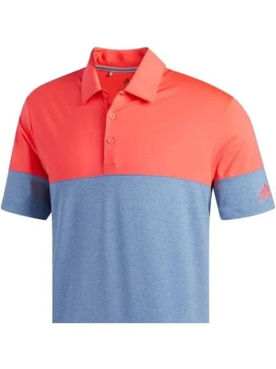 Adidas Golf Ult Blocked Polo, Dark Marine/Shock Red, Size Medium